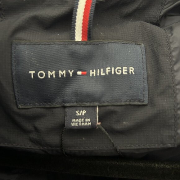 Tommy Hilfiger Hooded  Spellout Puffer Jacket Men's Small Women’s Large - Picture 5 of 12